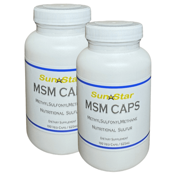 MSM Capsules - 100 Veggie Caps (2PACK) for Joint & Skin Health