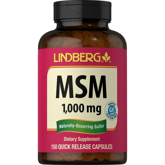 MSM Capsules 1000mg | 150 Count | Non-GMO, Gluten Free Supplement | by Lindberg