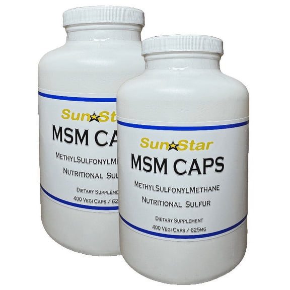MSM Capsules - 400 Veggie Caps (2PACK) for Joint & Skin Health