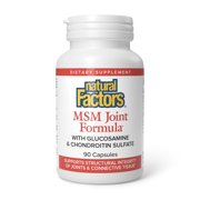 Natural Factors MSM Joint Formula, Supports Healthy Joints, Muscle and Cartilage with Glucosamine and Chondroitin Sulfate, 90 Capsules