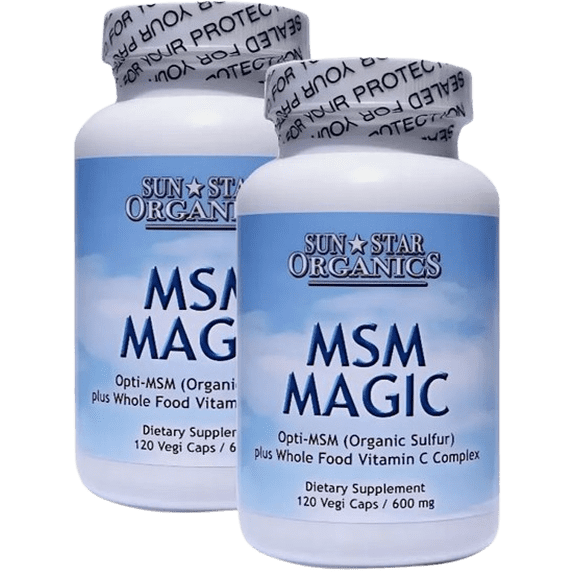MSM Magic - MSM plus Whole Food Vitamin C Complex- 120 Vegi Caps (2 PACK)
