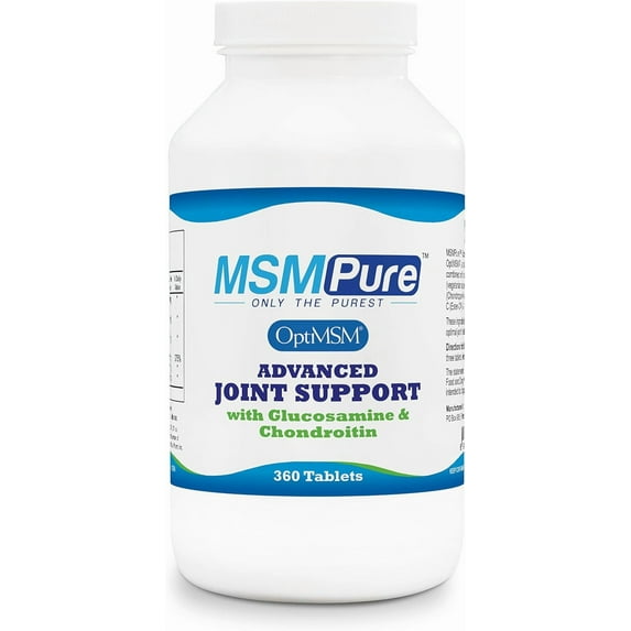 Kala Health MSMPure Advanced Joint Support Tablets ñ Glucosamine, Chondroitin, OptiMSM, Ester-C & Manganese for Joint Health, Flexibility & Mobility ñ Vegetarian-Sourced Glucosamine, 360 Count