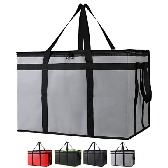 Extra Large Insulated Food Delivery Bag, Hot & Cold Meal Carrier Bag, Catering/Doordash Pizza Warmer, Grocery Tote, Cooler Bag
