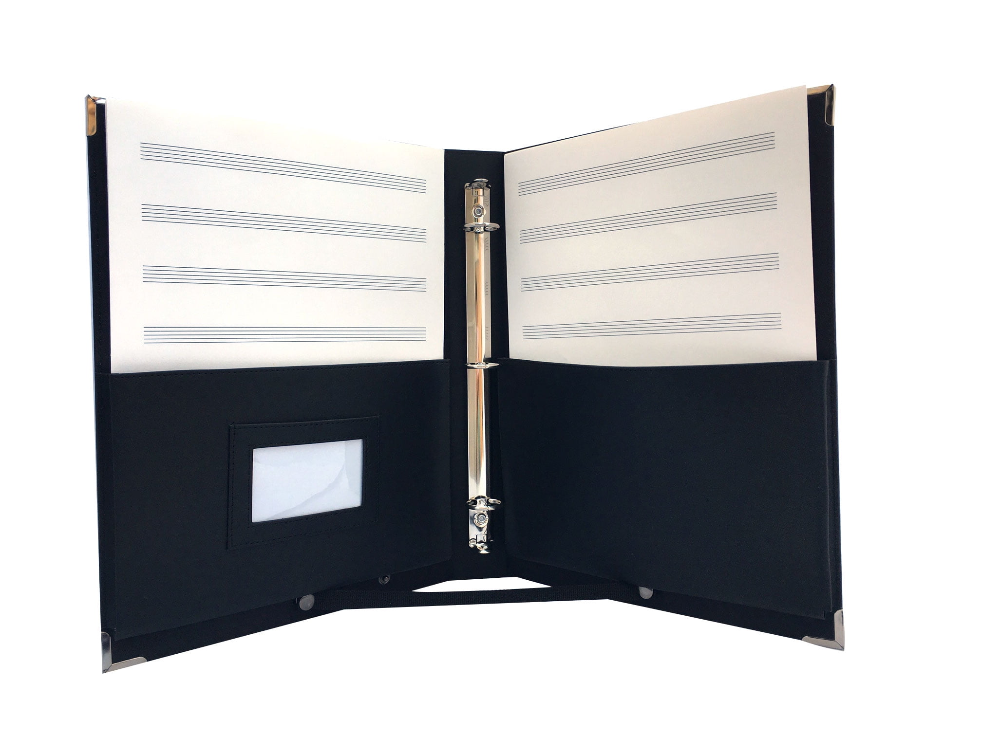 MIRACLESUIT MSP Music Choral Folder -13.5 x 10" with Detachable Strap, 3-ring binders- Large (M220BK)