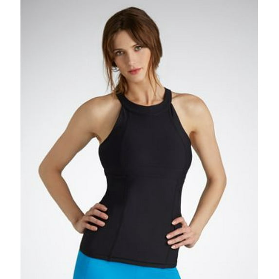 MSP by Miraclesuit Women's Black Hi Neck Tank Interior Bra and Core Control, XS