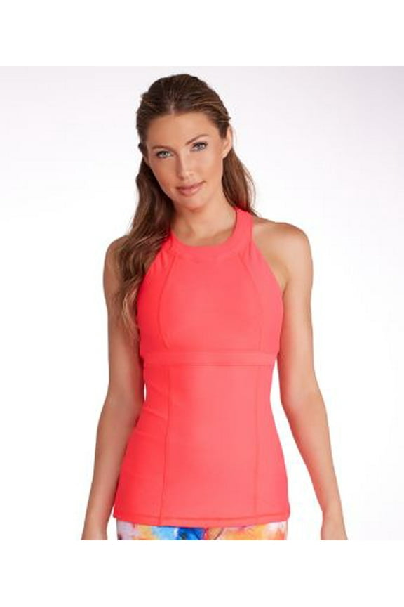 MSP by Miraclesuit Women's Pink Hi Neck Tank Interior Bra Core Control, Medium