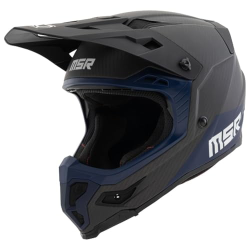 MSR Carbon Hex Motocross, Dirt Bike Helmet w/MIPS Large Matte Black/Blue