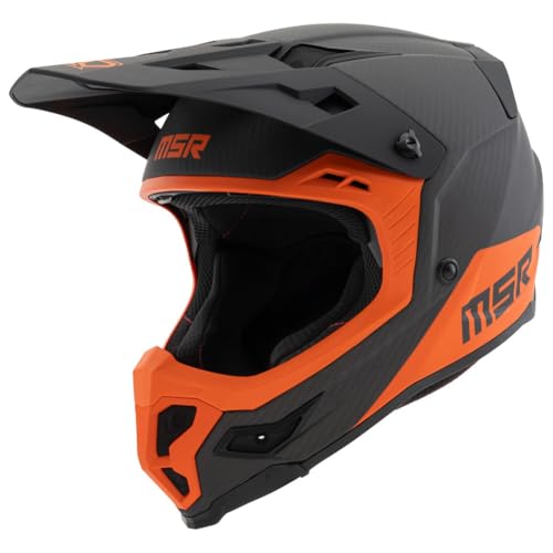 MSR Carbon Hex Motocross, Dirt Bike Helmet w/MIPS Large Matte Black/Orange