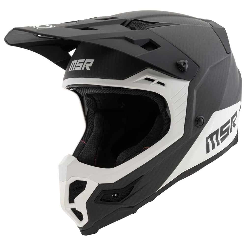 MSR Carbon Hex Motocross, Dirt Bike Helmet w/MIPS Small Matte Black/White