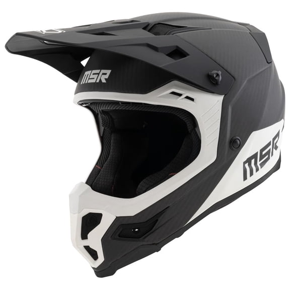MSR Carbon Hex Motocross, Dirt Bike Helmet w/MIPS Small Matte Black/White