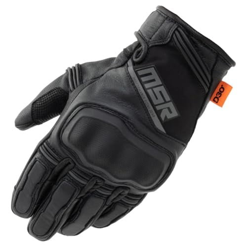 MSR Gravex Gloves w/D3O Leather Adventure Street Motorcycle Glove Black XX-Large