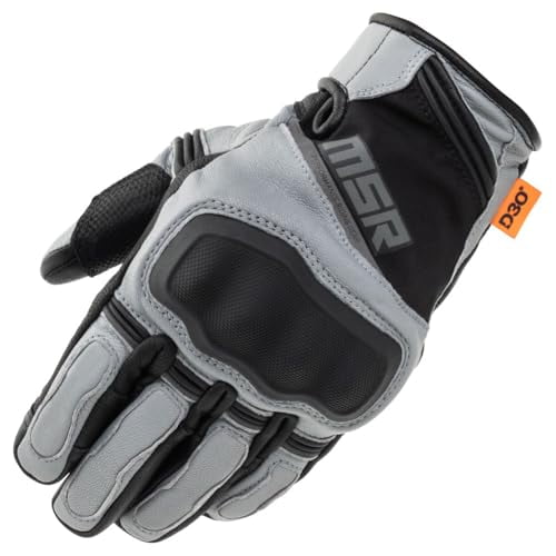 MSR Gravex Gloves w/D3O Leather Adventure Street Motorcycle Grey Medium