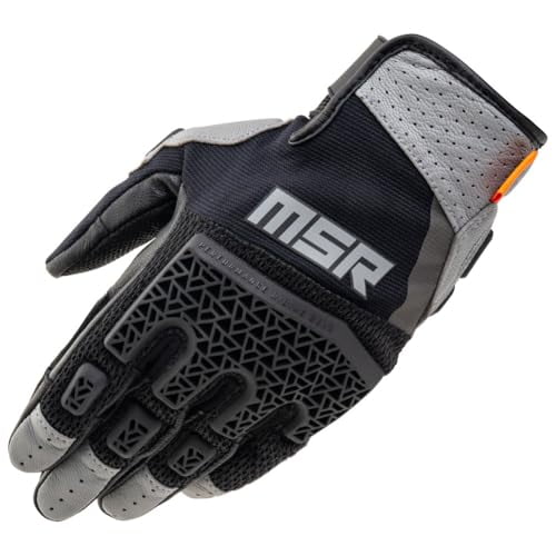 MSR La Sal with Molded TPR, D3O Adventure/Off-Road Glove (Grey, Medium)