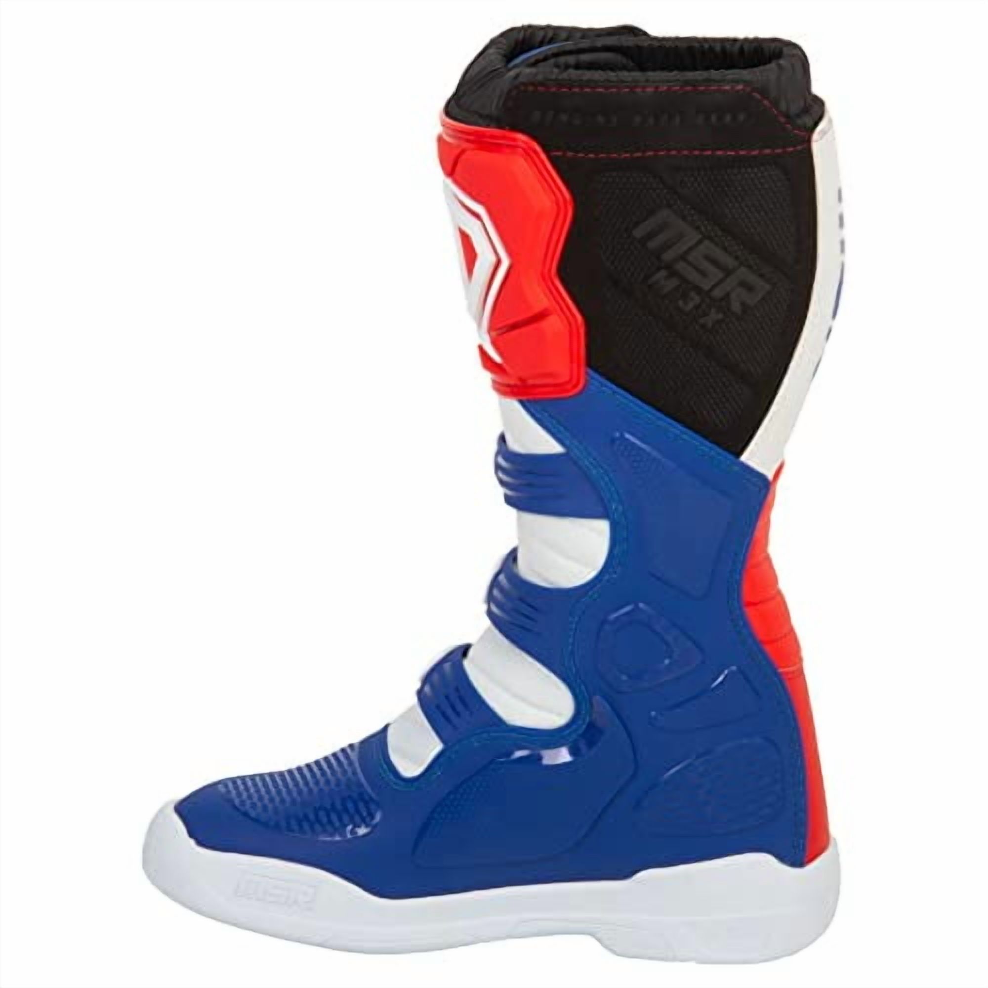 Bota de Motocross M3X (8, Rojo/Blanco/Azul)