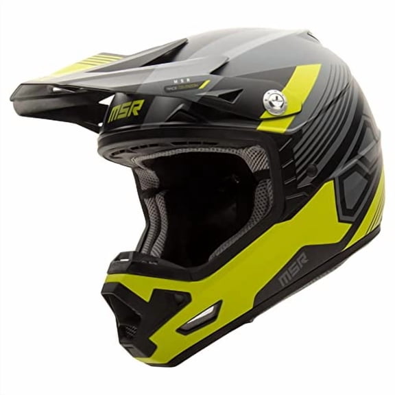MSR Mav4 Sensor Helmet w/MIPS (Medium, Dark Grey/Flo Green) Motorcycle Dirt Bike