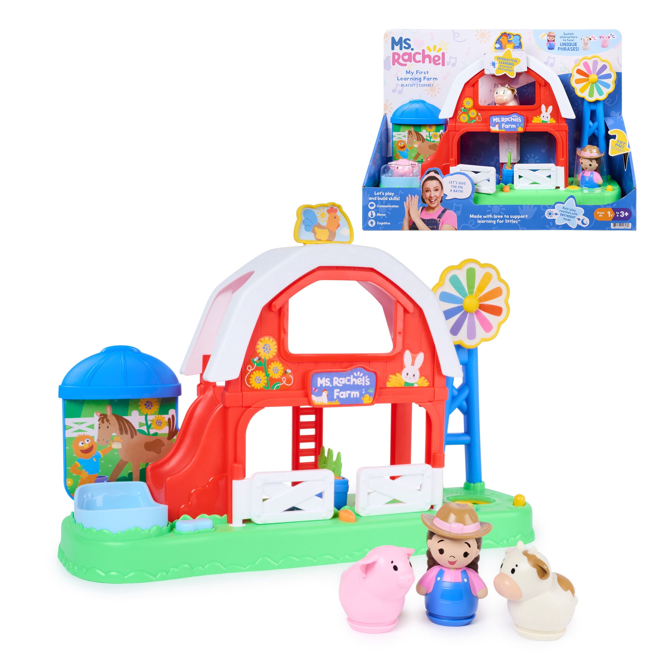 Ms. Rachel Official My First Learning Farm Playset with Songs, Phrases & Animal Figure Toys