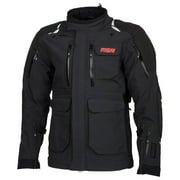 MSR Xplorer ADV Motorcycle Jacket   Waterproof Textile Riding Jacket with CE Armor Compatible Pockets, Venting & Reflective Accents - Mens Large Black
