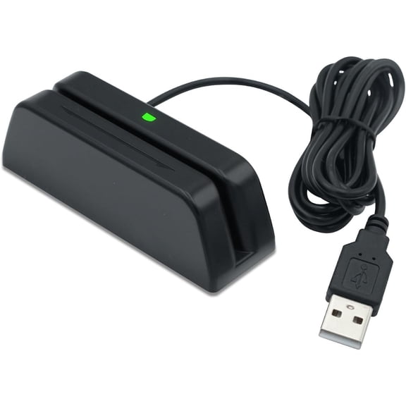 MSR123 Magstripe Reader, 3-Track Swipe Card Reader for Credit Card, ID, Loyalty Programs, USB Keyboard Emulation for QuickBooks Online