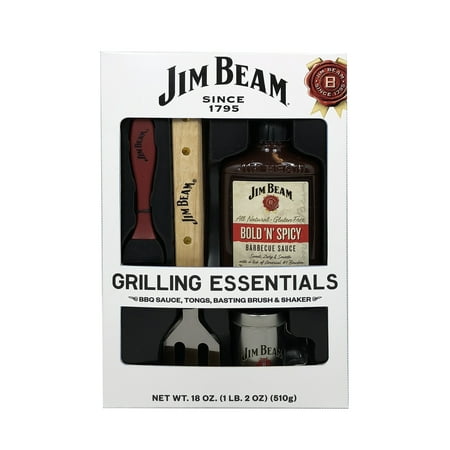 MSRF, Jim Beam Deluxe BBQ Gift Set, 18oz Sauce, Tongs, Brush & Seasoning