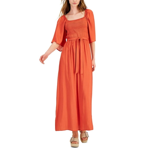 INC International Concepts Womens Smocked Dress Cr Summer Fig S