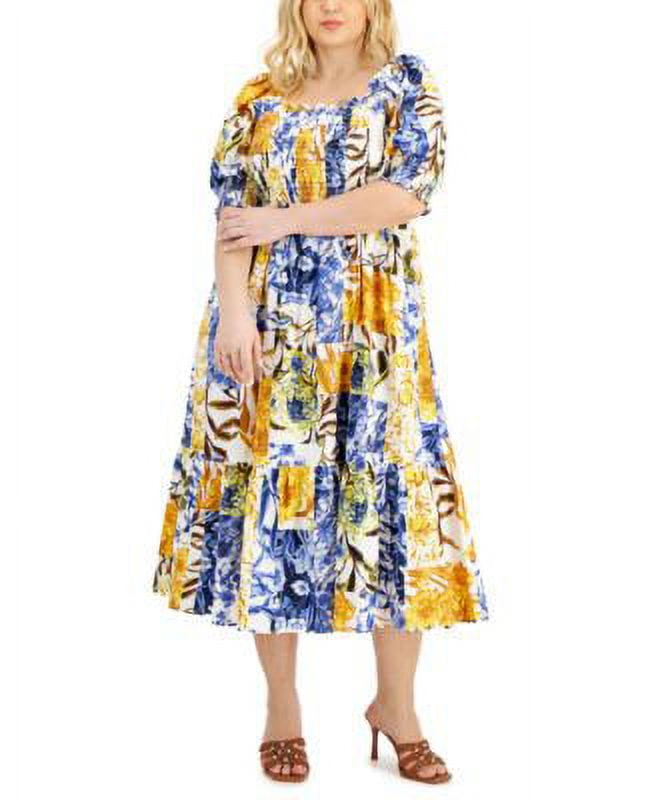 chinese dress ladies Olive Floral Smocked Maxi Dress main image 1
