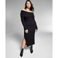 thumbnail image 1 of MSRP $110 Jeannie Mai Inc Plus Size Off-The-Shoulder Dress Black Size 3X, 1 of 1