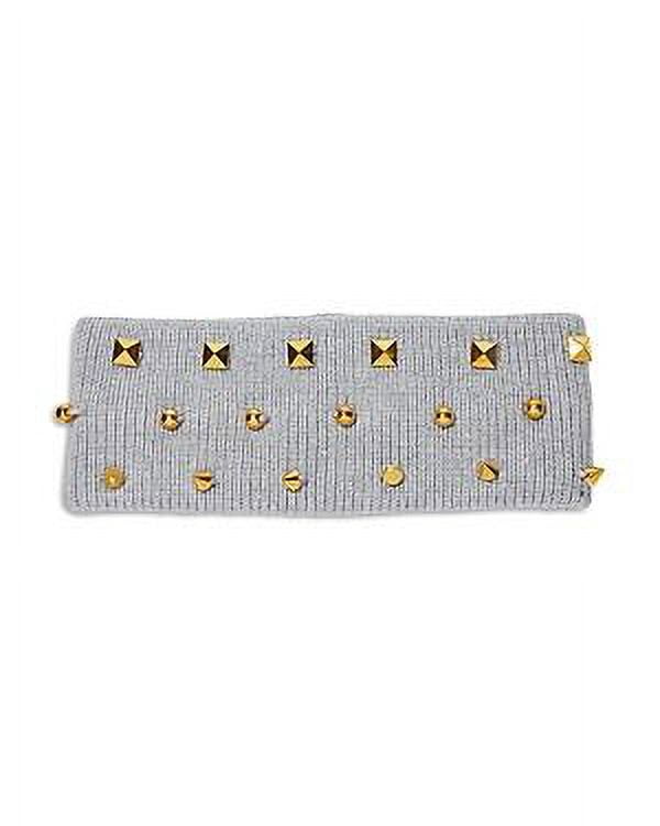 Lele Sadoughi Heather Grey Ear Warmer Studded Headband NWT Lele Sadoughi knit heaband Grey pearl embellished ear  main image 2