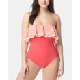 thumbnail image 1 of MSRP $132 Coco Reef Contours Agate Ruffle Bandeau One Piece Size 14 38 D, 1 of 1