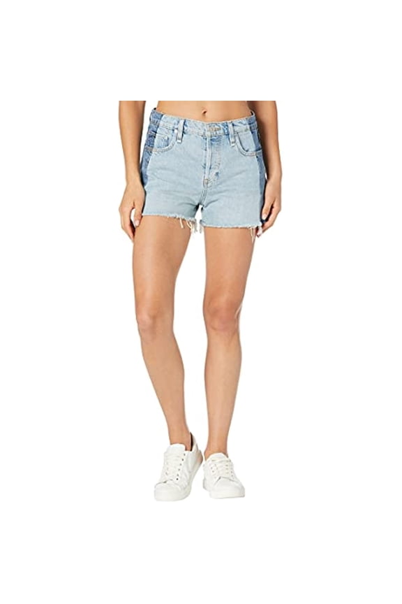 MSRP $145 HUDSON Jeans Reconstructed Indigo High-Rise Lori Shorts Blue Size 28