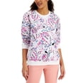 thumbnail image 1 of MSRP $15 Karen Scott Jane Paisley Print Crewneck Top Intrepid Navy Size XS, 1 of 1