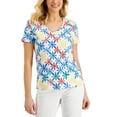 thumbnail image 1 of MSRP $15 Karen Scott Womens Tie-Dyed Printed Top Multicolor Size Small, 1 of 1