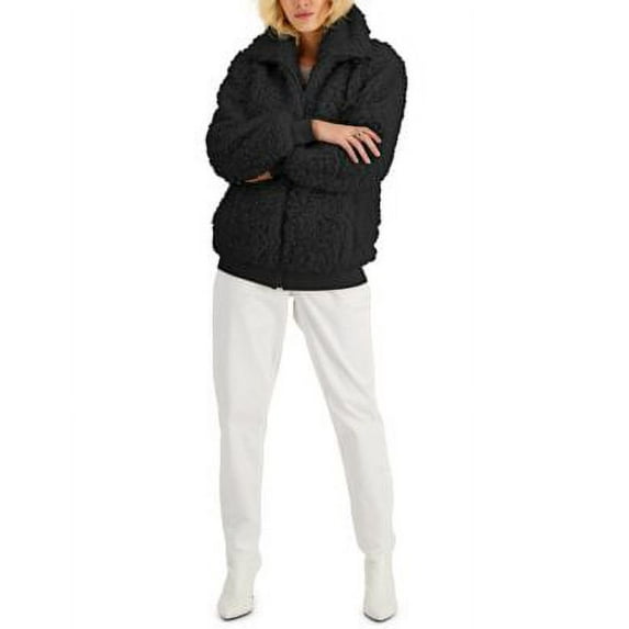 MSRP $150 Inc International Concepts Sherpa Fleece Zippered Jacket Black Size XL