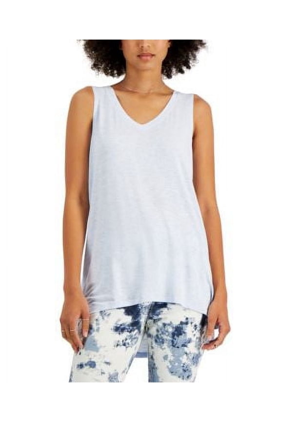 MSRP $20 Style & Co Women's Drapey Tank Top Blue Size Large