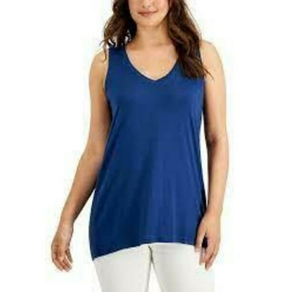 MSRP $20 Style & Co Womens Drapey Tank Top Blue Size Medium