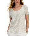 thumbnail image 1 of MSRP $20 Style & Co Womens Scoop Neck Cotton Tie-Dye T-Shirt Beige Size Small, 1 of 1