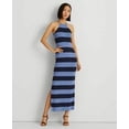 thumbnail image 1 of MSRP $225 Ralph Lauren Womens Striped Sleeveless Halter Dress Blue Size Medium, 1 of 1
