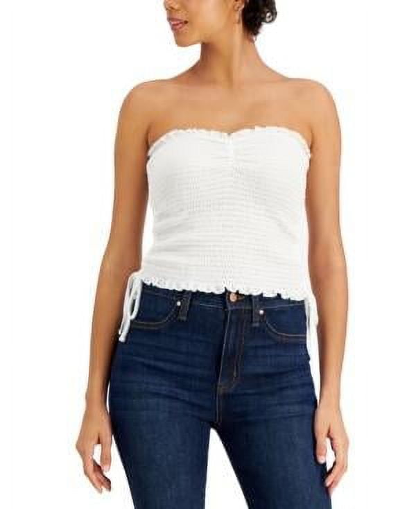 white smocked tube top