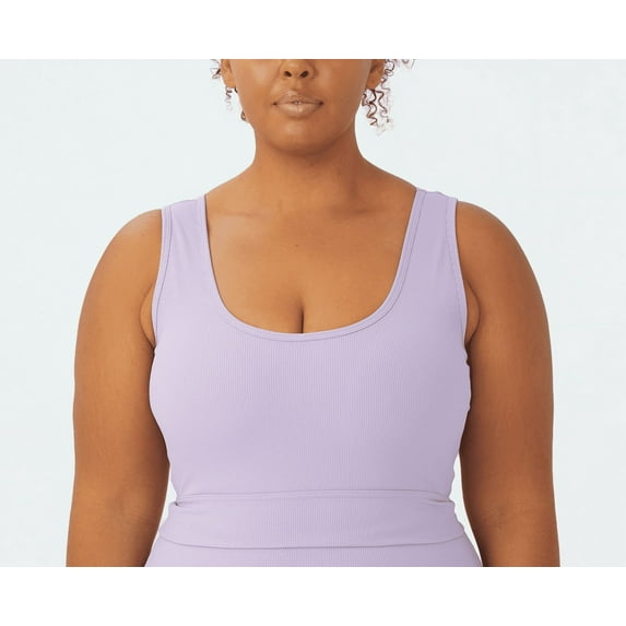 MSRP $25 Cotton On Trendy Plus Size Active Rib Crop Tank Top Purple Size 12