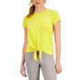 thumbnail image 1 of ID Ideology Womens Knot Front T-Shirt Bold Lemon XS, 1 of 6