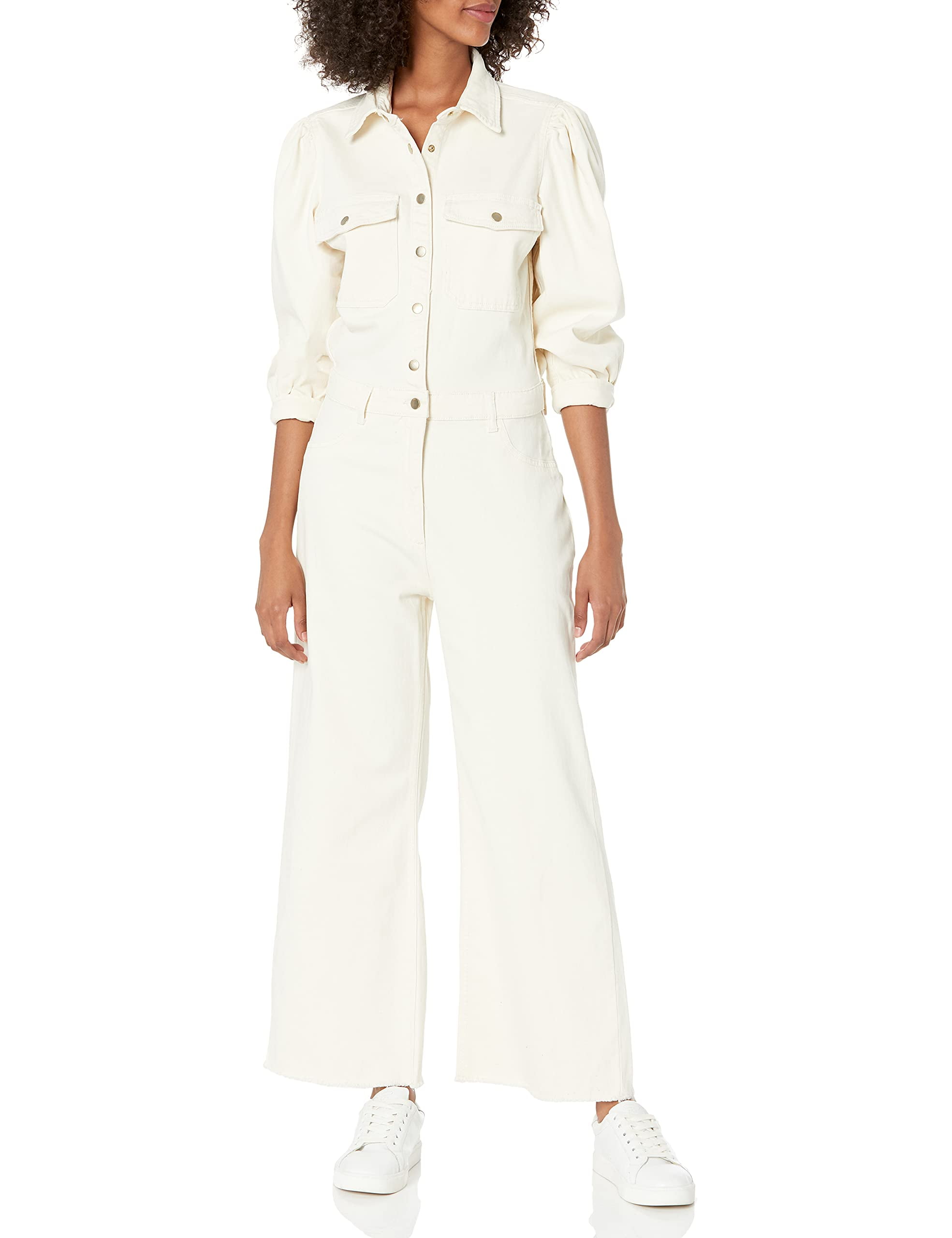 MSRP $279 DL1961 Women's Freja Jumpsuit-Wide Leg White Size Large