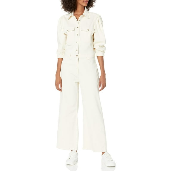 MSRP $279 DL1961 Women's Freja Jumpsuit-Wide Leg White Size Large