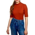 thumbnail image 1 of MSRP $29 Self Esteem Juniors' Rib-Knit Mock-Neck Bodysuit Orange Size Large, 1 of 1