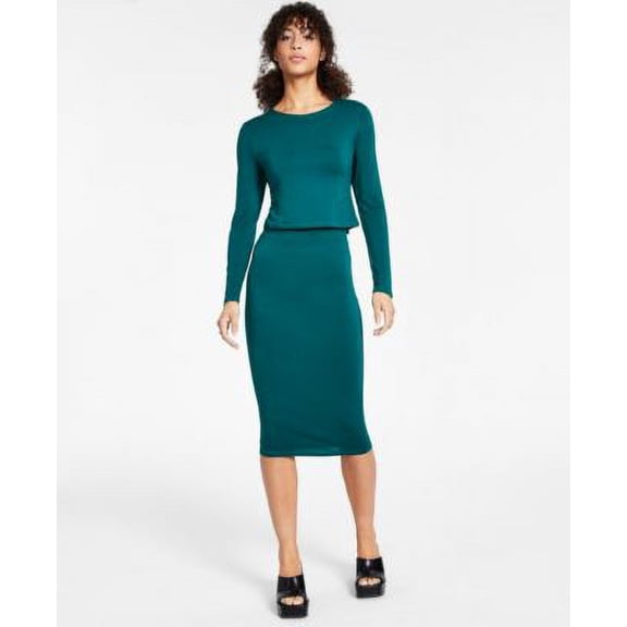 MSRP $30 Bar III Women Bodycon Midi Skirt Green Size XS