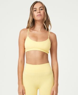 MSRP $30 Cotton On Body Womens Seamless Tiny Crop Top Yellow Size Medium