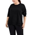 thumbnail image 1 of MSRP $30 Id Ideology Plus Size Solid Crewneck Sweatshirt Black Size 2X, 1 of 3