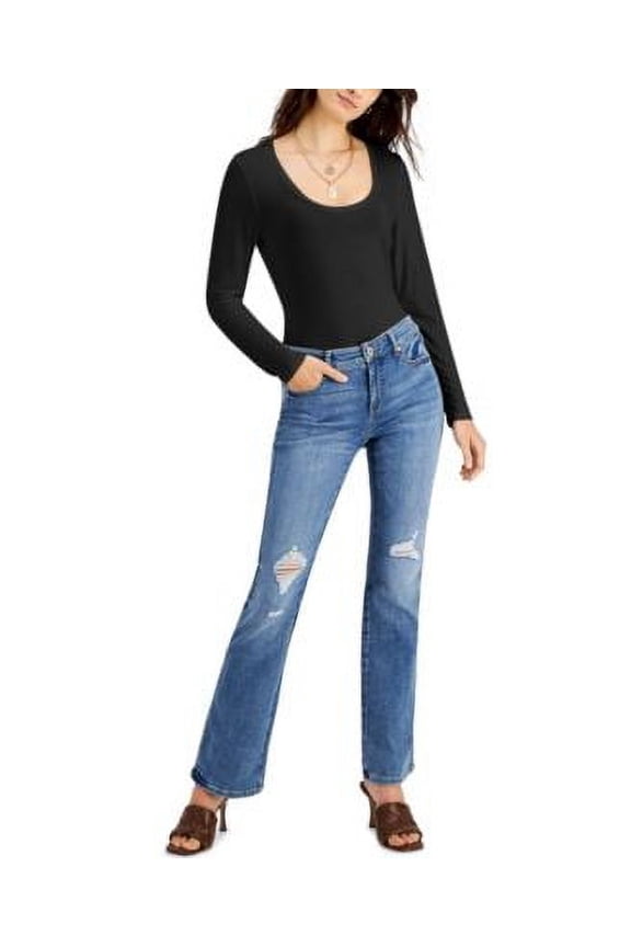 Petite Scoop Neck Top Deep Black PL