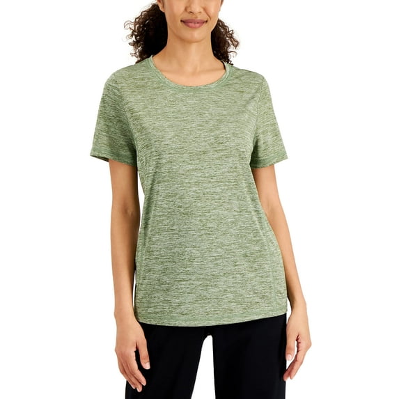 Karen Scott Womens Space Dyed Top Calm Aloe S