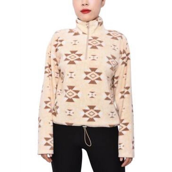 MSRP $34 Planet Gold Juniors' Printed Half-Zip Fleece Top Size XL