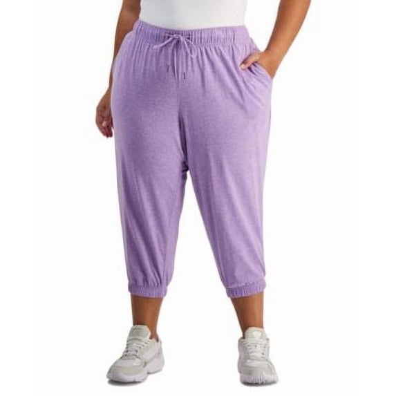 ID Ideology Performance Plus Size Cropped Jogger Pants Lupine Heather 1X