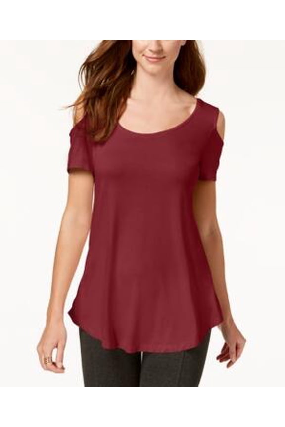 MSRP $35 Jm Collection Cold-Shoulder Top, Size Small